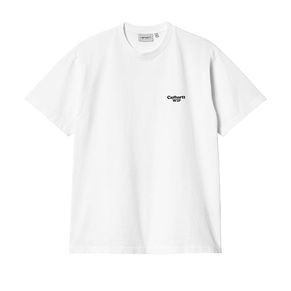 Carhartt WIP SS Paisley Script T shirt White Black Stone Washed