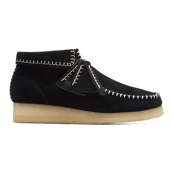 Clarks Wallabee Boot Stitch Black Suede