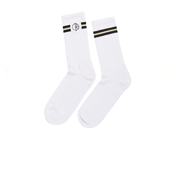 Polar Stroke Logo Socks White Black Light Green