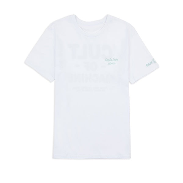 Caffeine and Machine Cult Of Machine Tee White Green