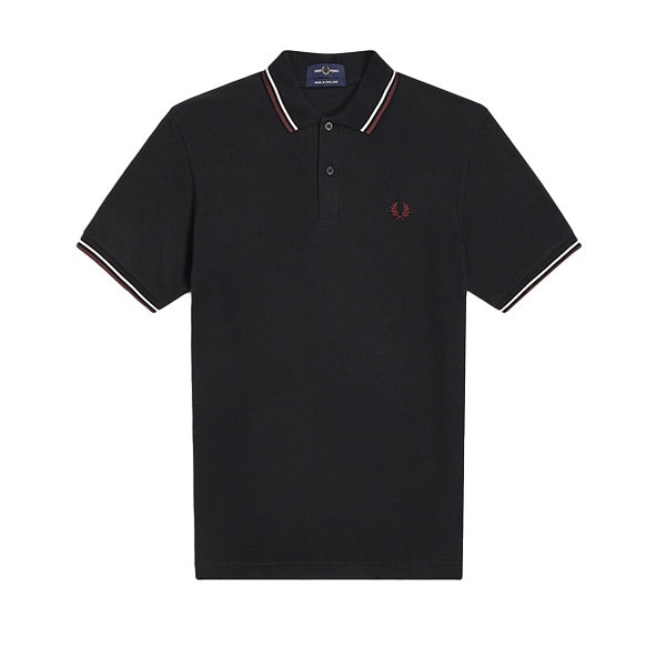Fred Perry Twin Tipped Shirt Black Oxblood