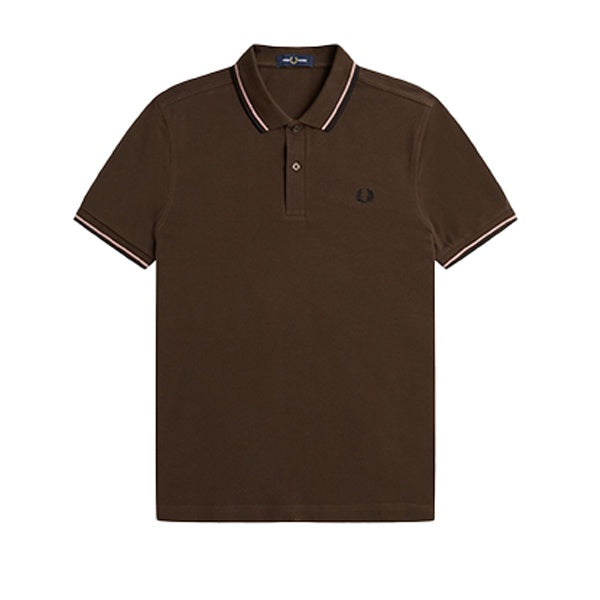 Fred Perry Twin Tipped Shirt Burnt Tobacco