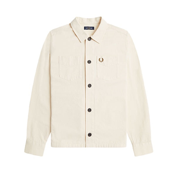 Fred Perry Twill Overshirt Ecru