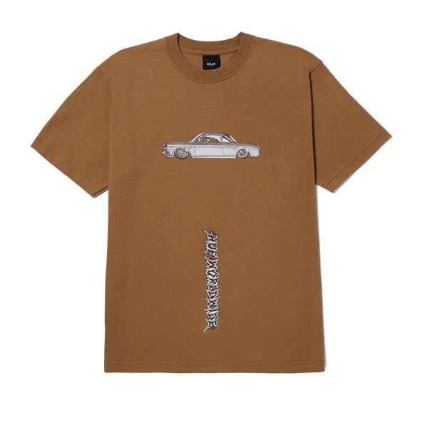 Huf Car Club T Shirt Camel