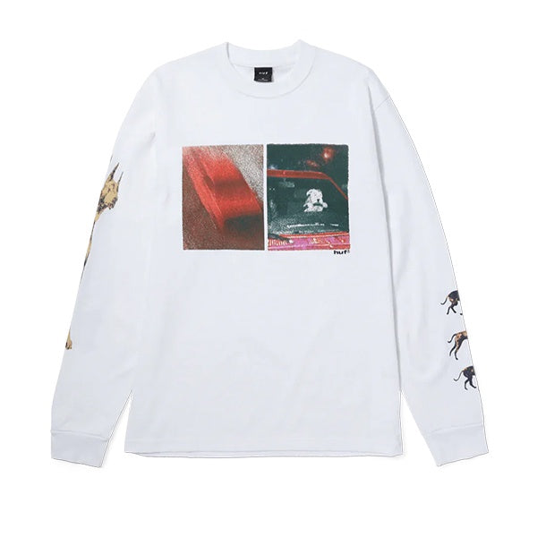 Huf Red Means Go LS T shirt White