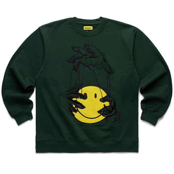 Market Smiley Marionette Crewneck Evergreen