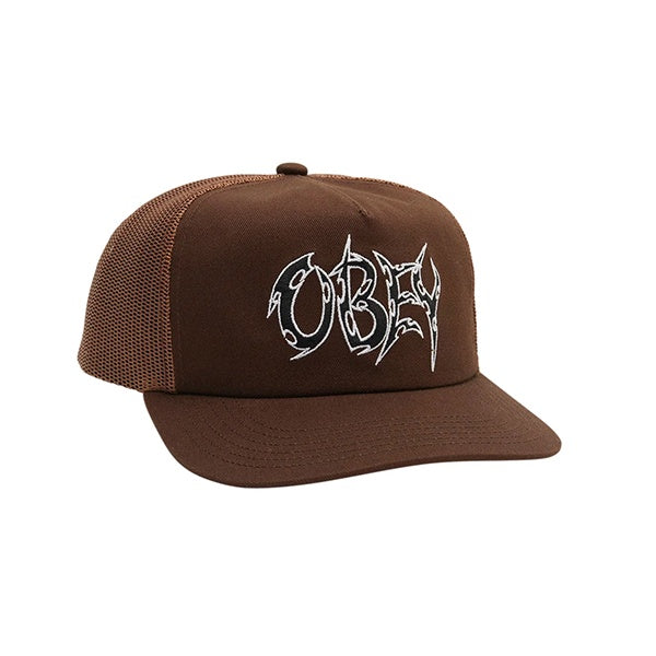 Obey Thornz Twill Trucker Cap Sepia