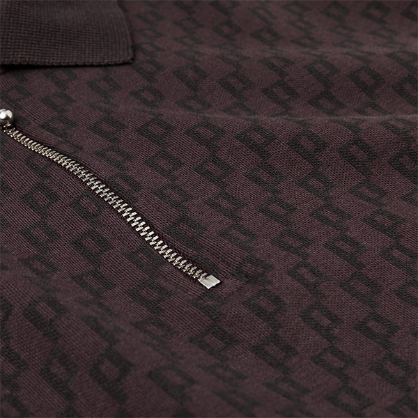 Polar Zip Polo Shirt Bordeaux