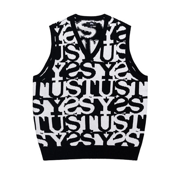 Stussy Stacked Sweater Vest Ivory