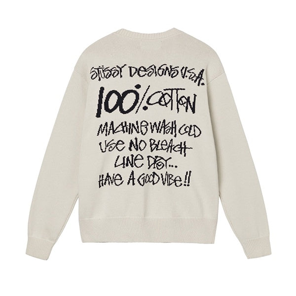 Stussy Care Label Sweater Natural