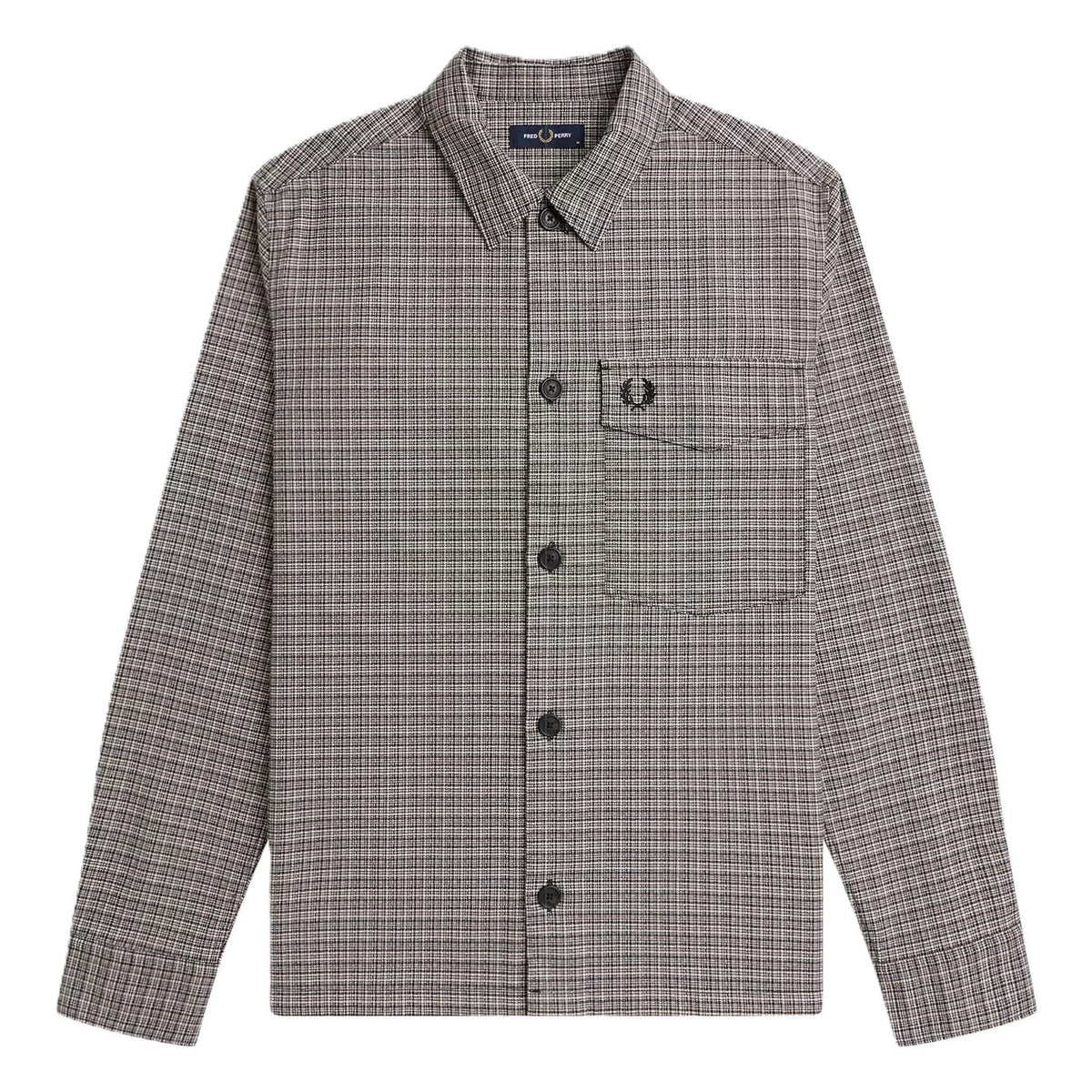Fred Perry Textured Overshirt Off Tone Black