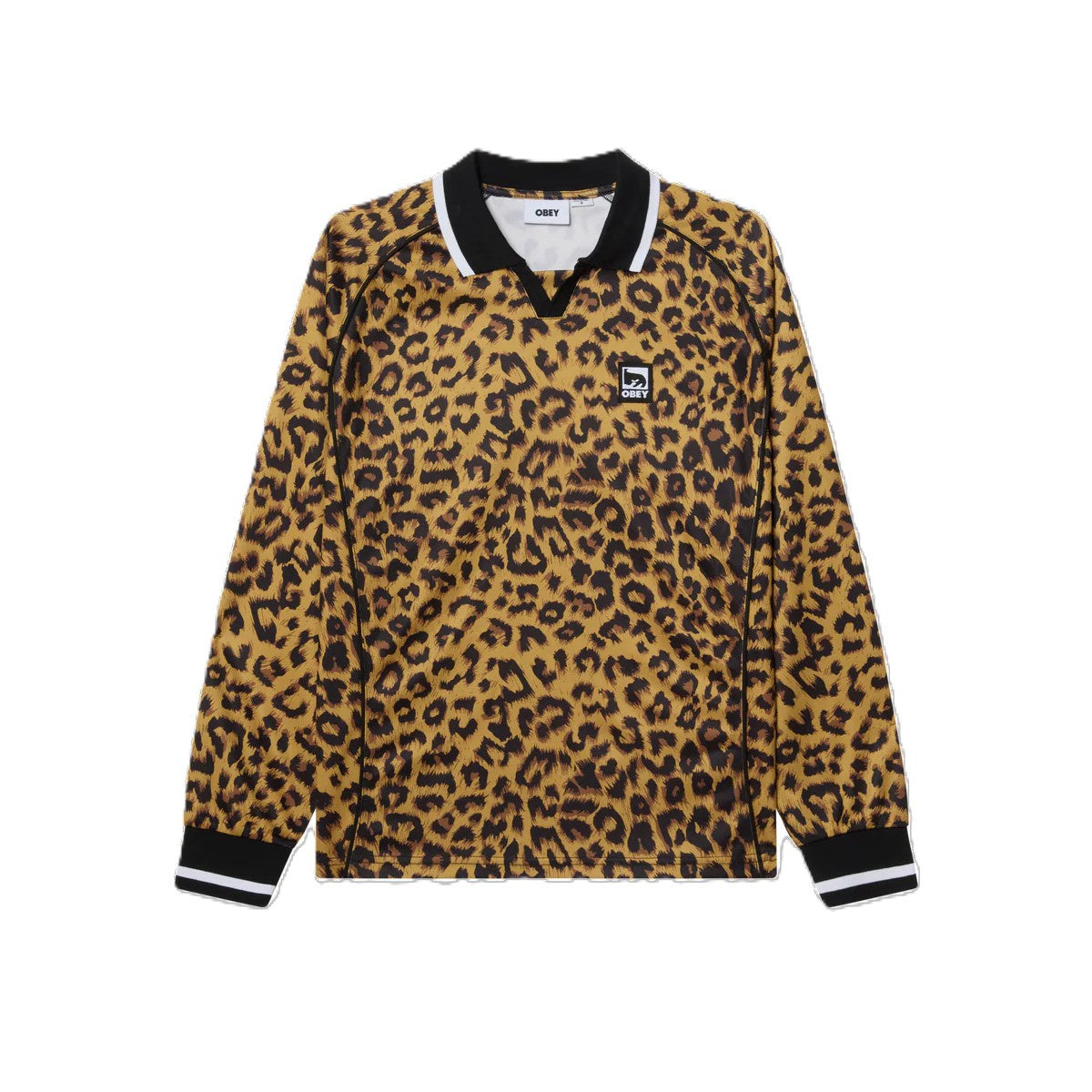 Obey Polo Collar Sports Shirt Leopard