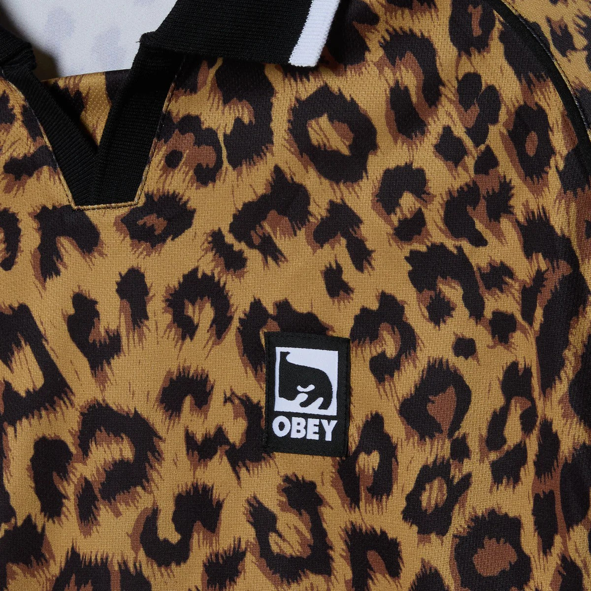 Obey Polo Collar Sports Shirt Leopard