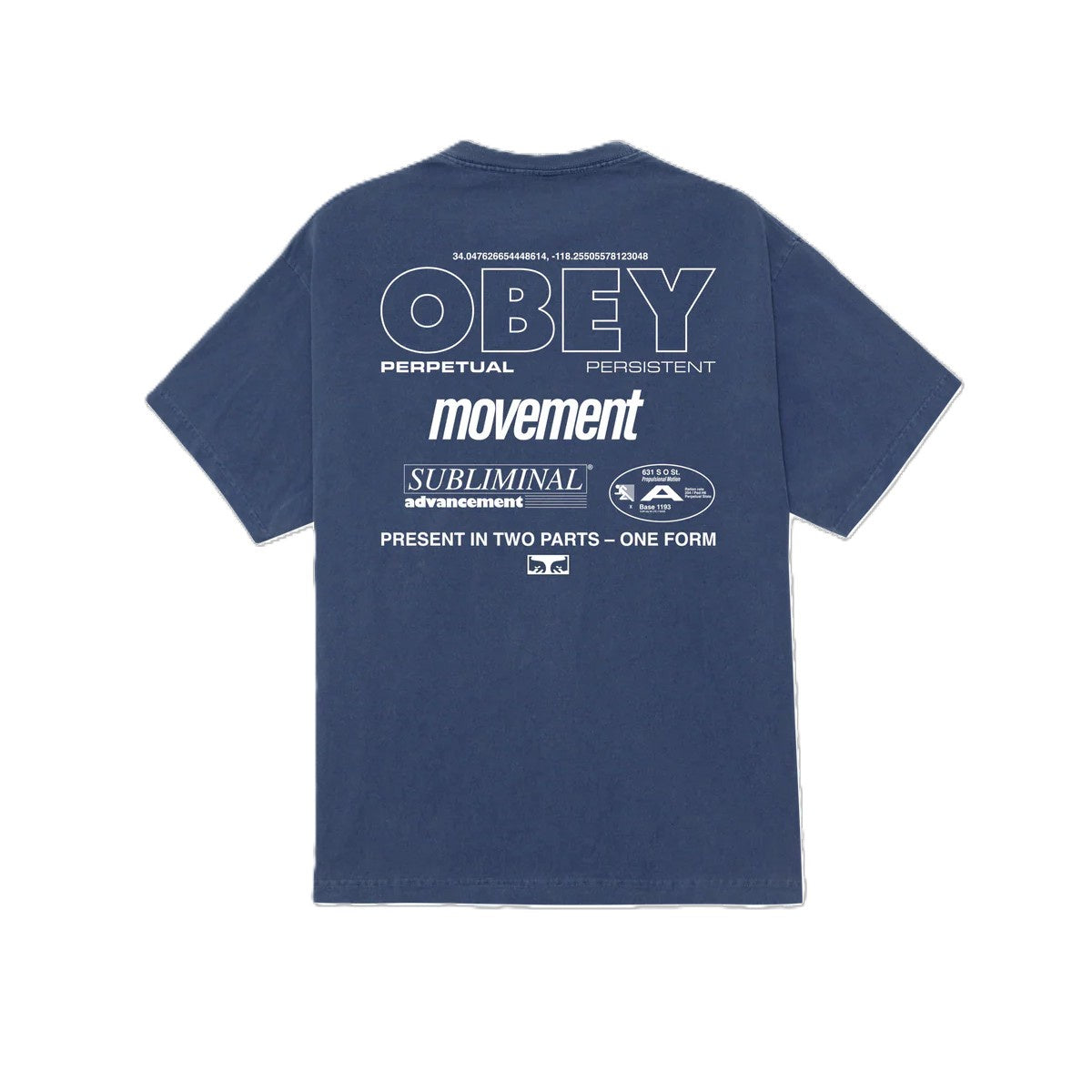 Obey Persistent Movement T-Shirt Pigment Dark Denim