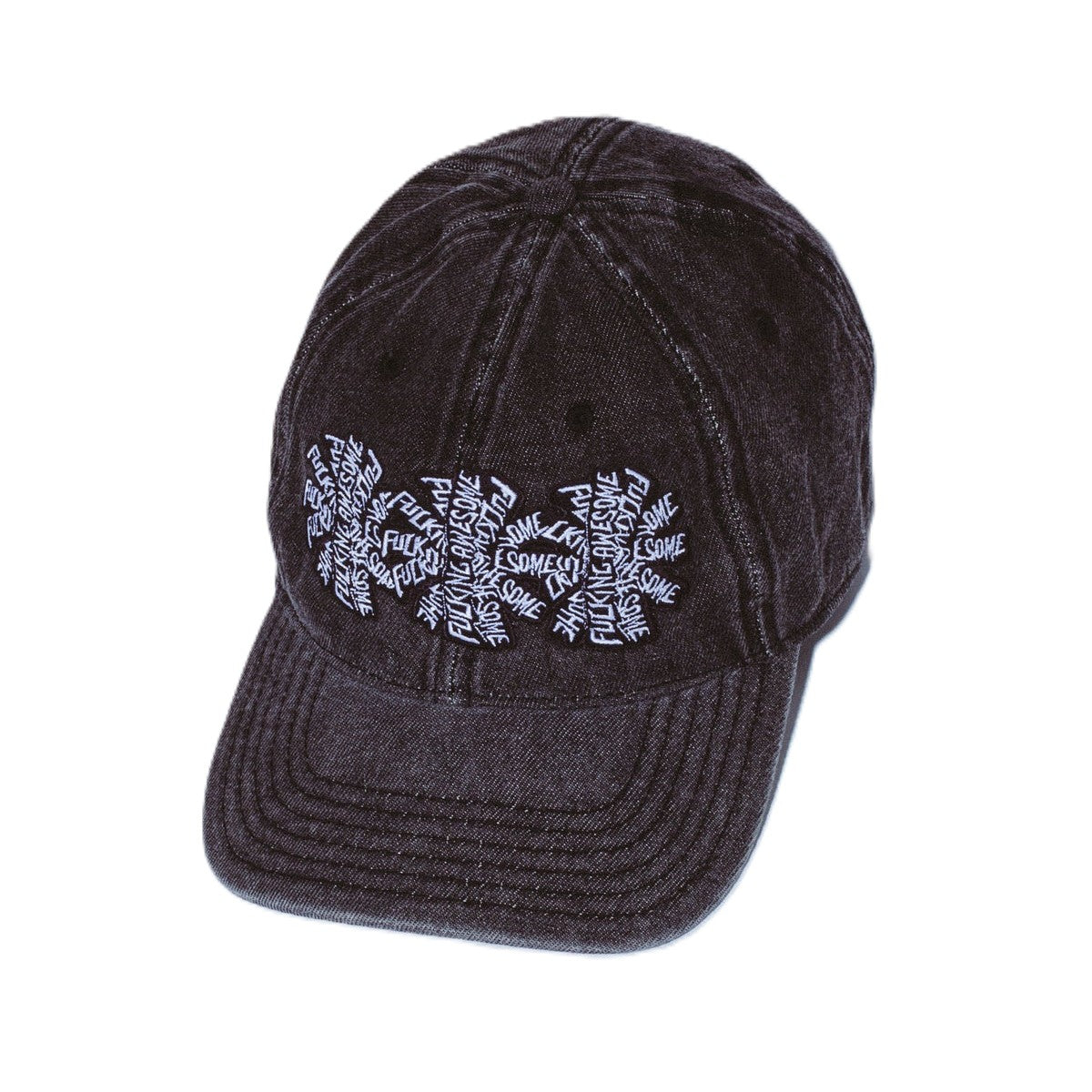 Three Spiral Washed Denim 6-Panel Hat