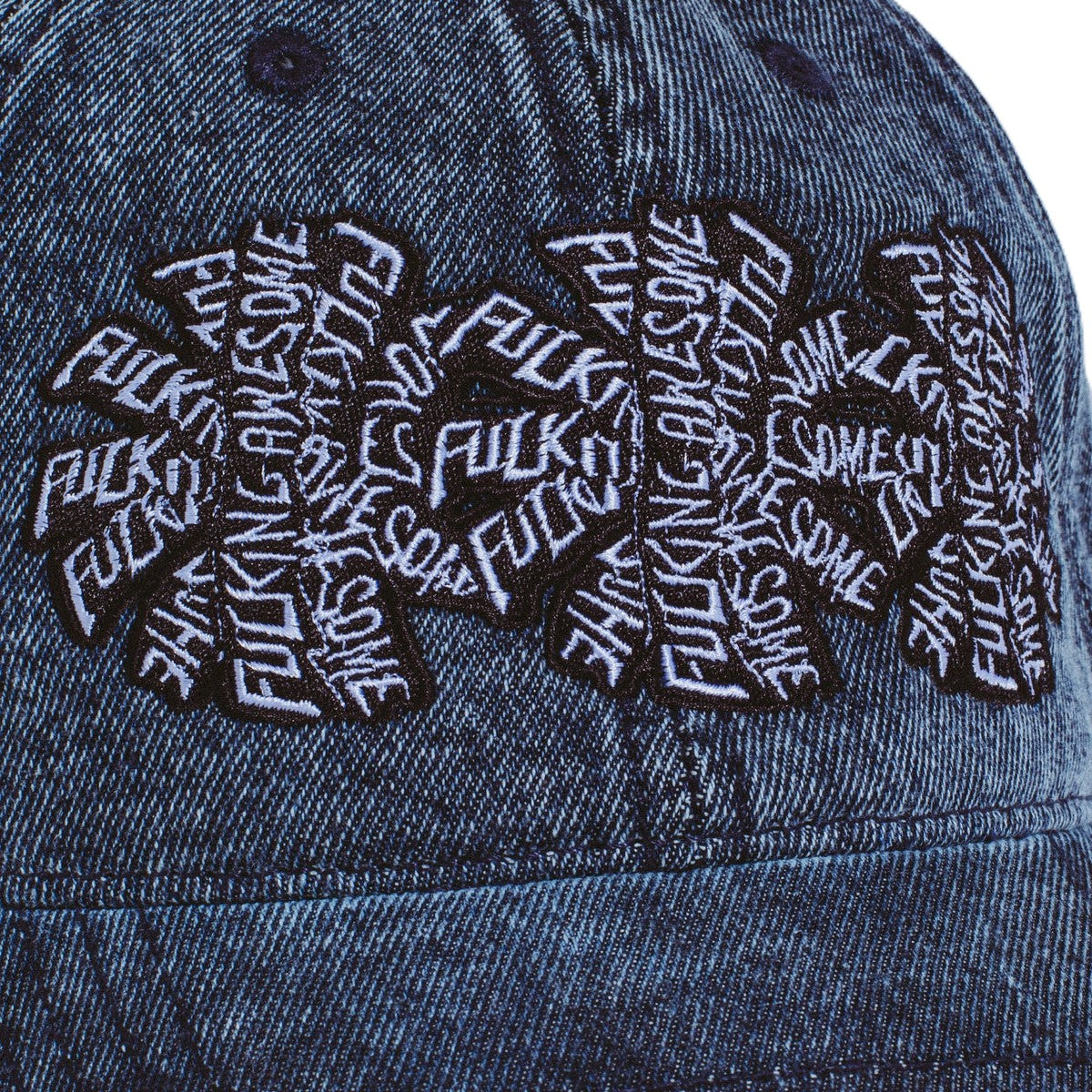 Three Spiral Washed Denim 6-Panel Hat