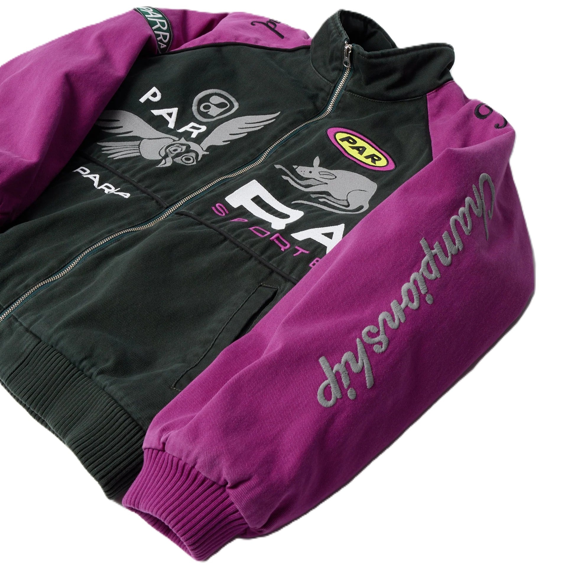 by Parra Owl meets rat racing jacket Purple pink