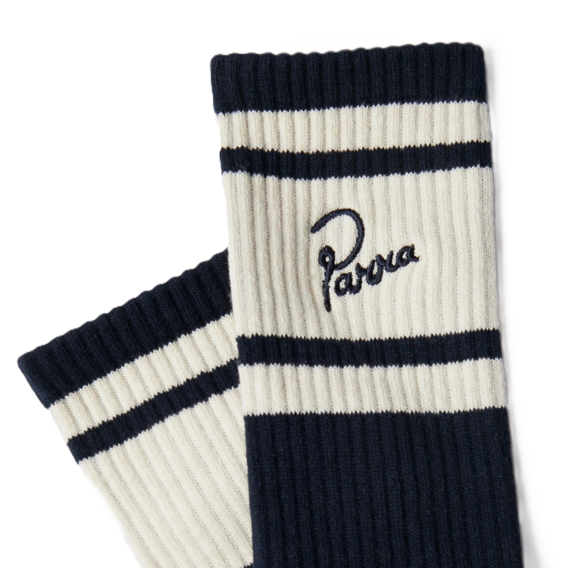 by Parra Signature striped crew socks Navy blue