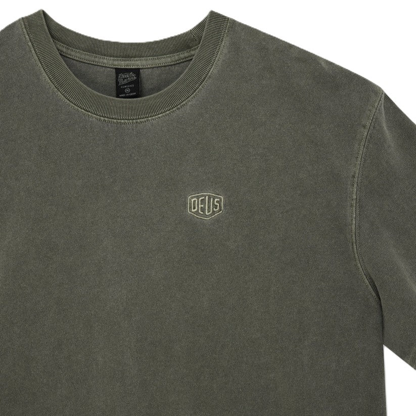 Deus Sheild Garment Dyed Tee Cypress Green