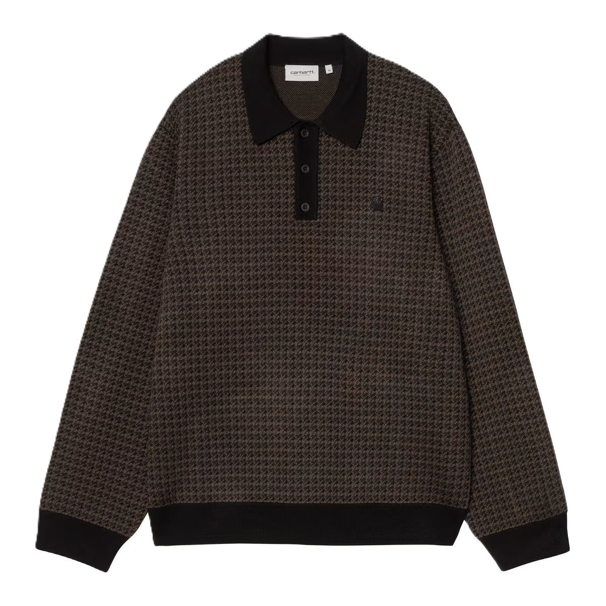 Carhartt L/S Lowis Polo Houndstooth, Vitola Heather