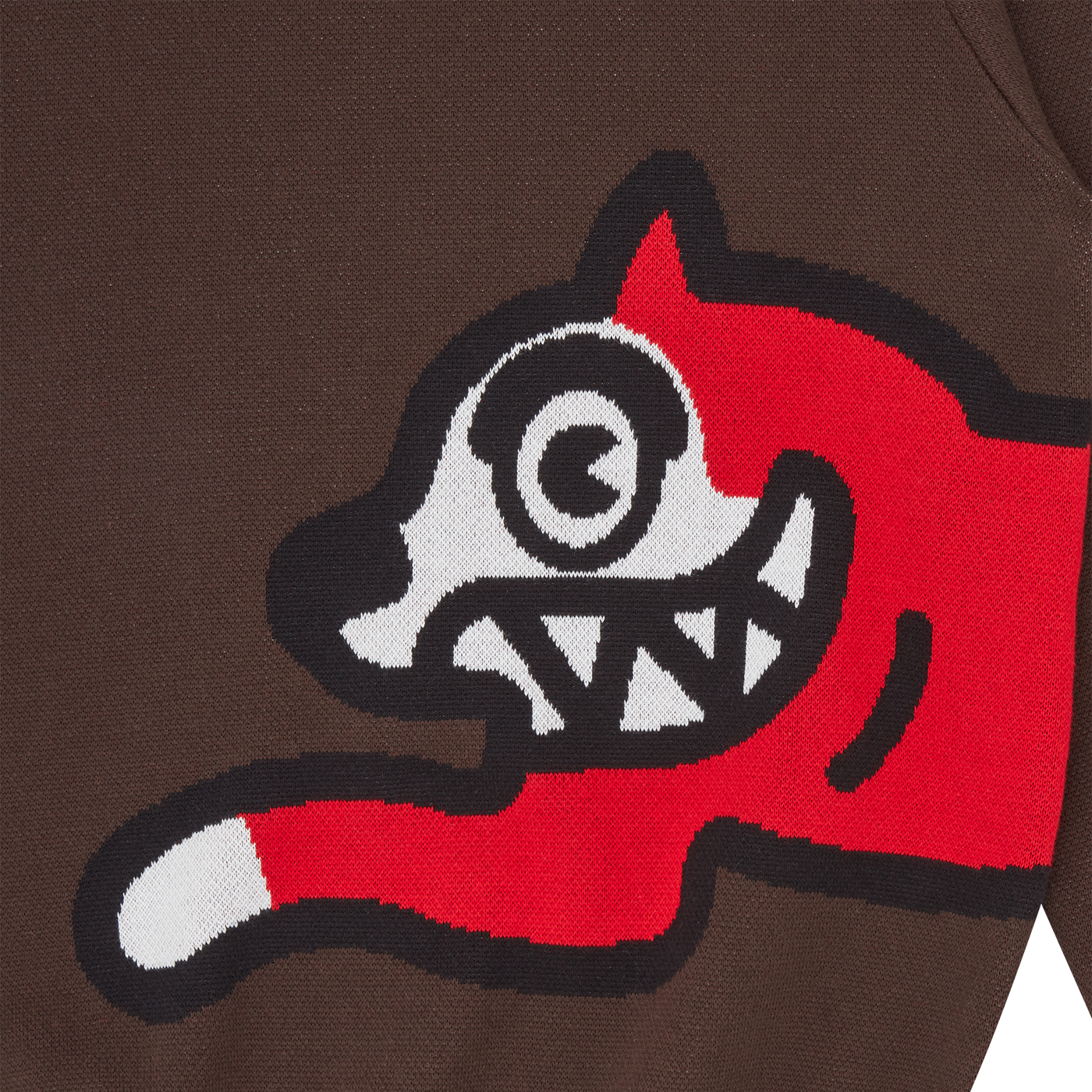 ICECREAM Running Dog Knitted Crewneck Brown