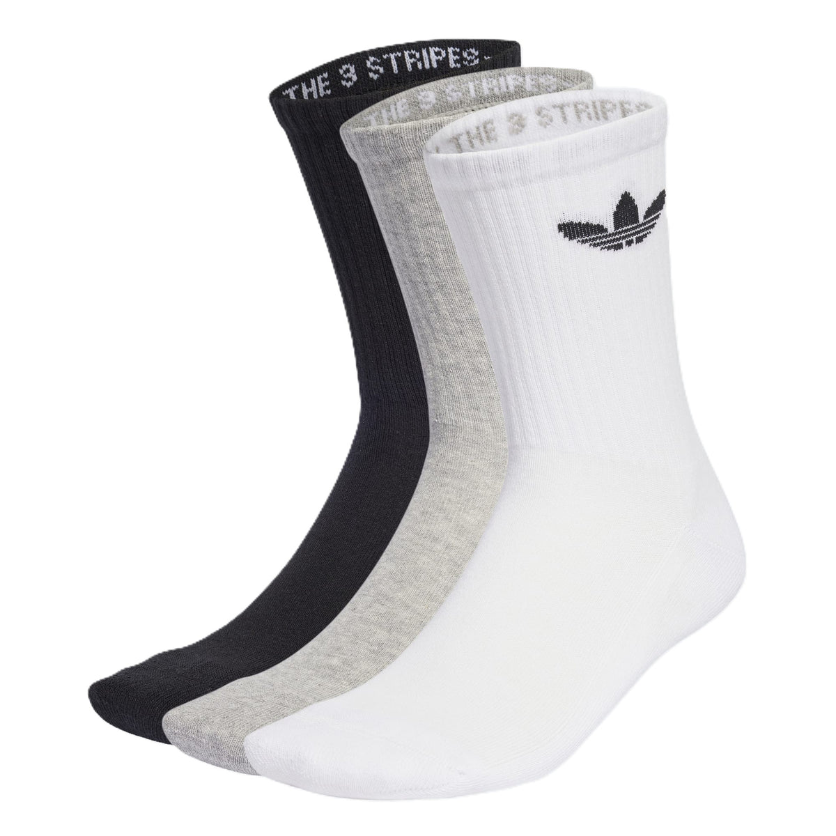 Adidas Trefoil Crew Sock Cushion 3 Pair Pack White/Grey/Black