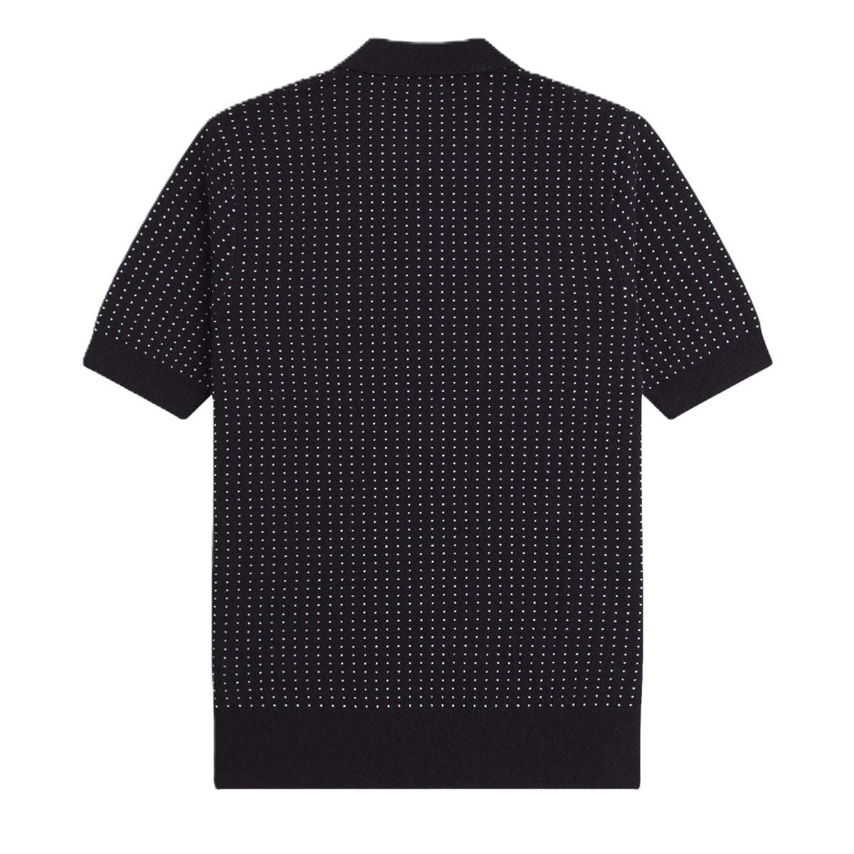 Fred Perry Bouclé Dot Knitted Shirt Black
