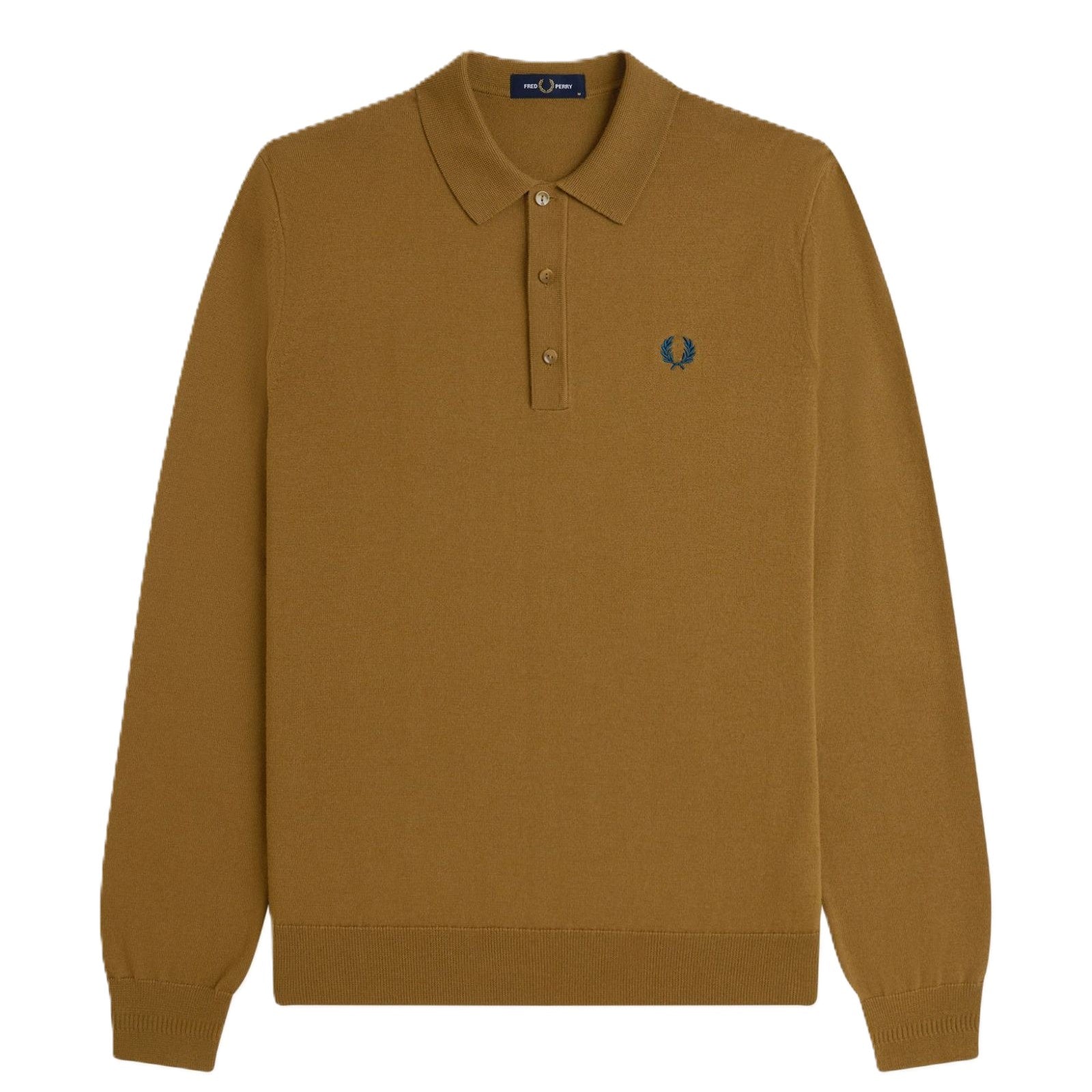 Fred Perry Classic Knitted Shirt LS Shaded Stone