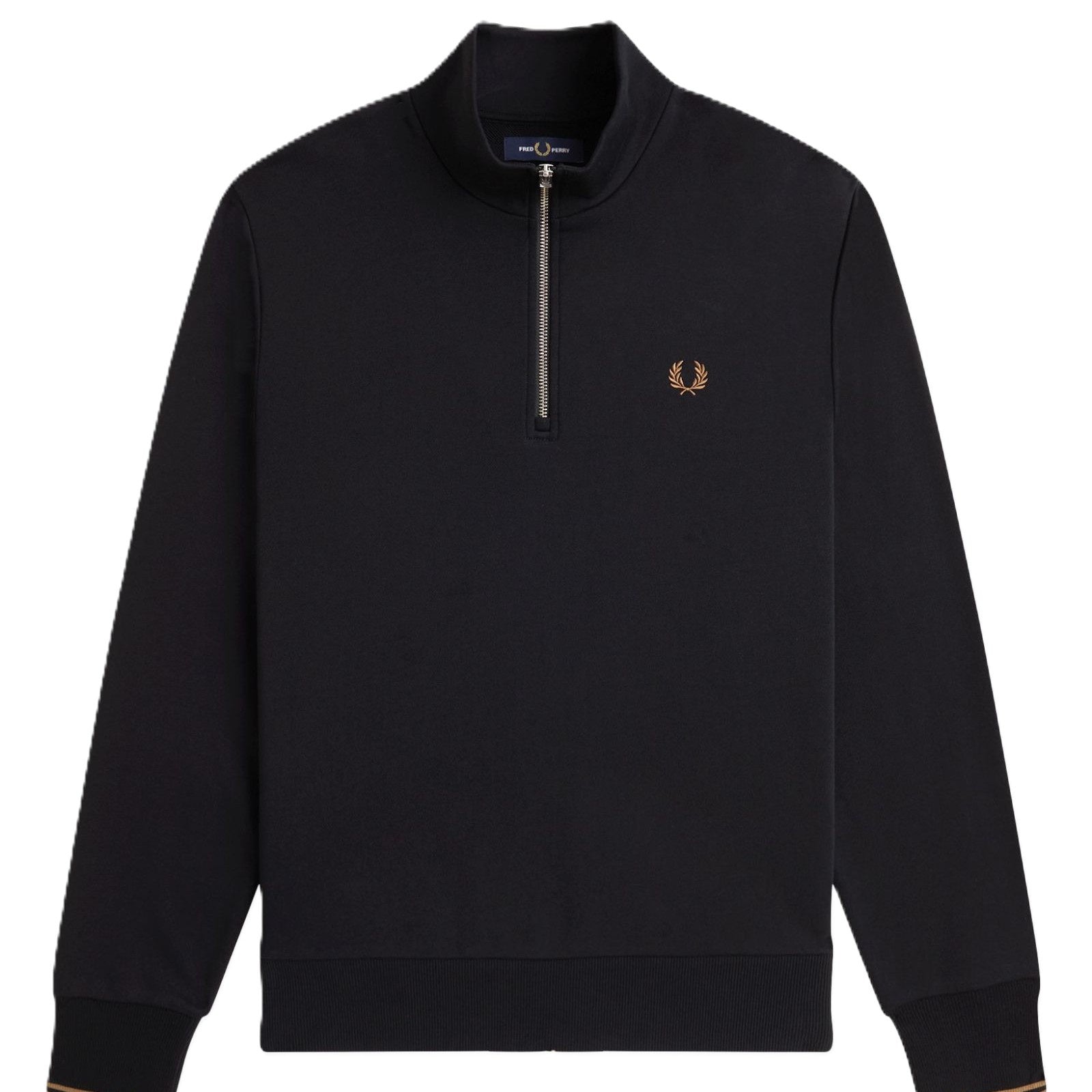 Fred Perry Half Zip Sweatshirt Black Shaded Stone