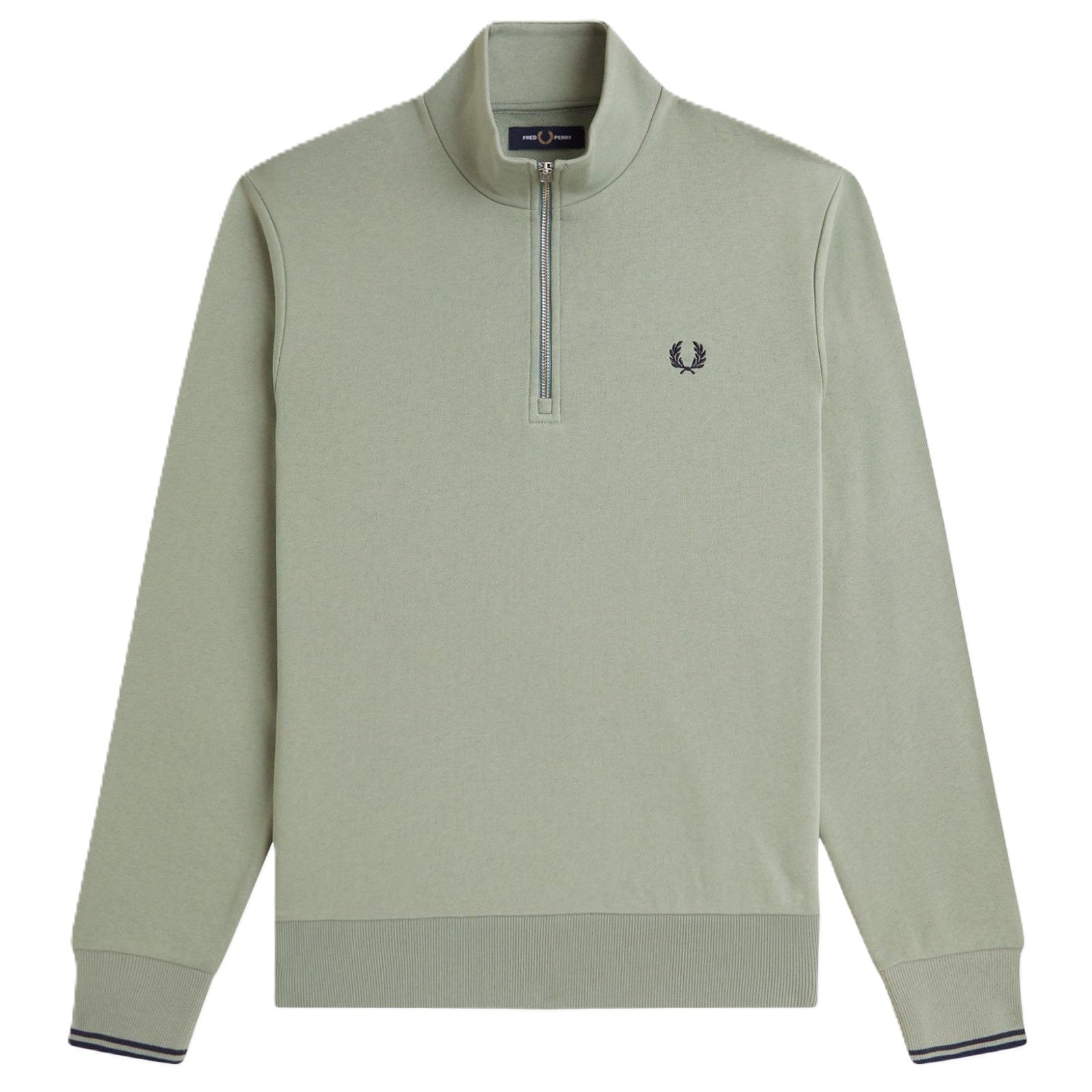 Fred Perry Half Zip Sweathshirt Bay Leaf
