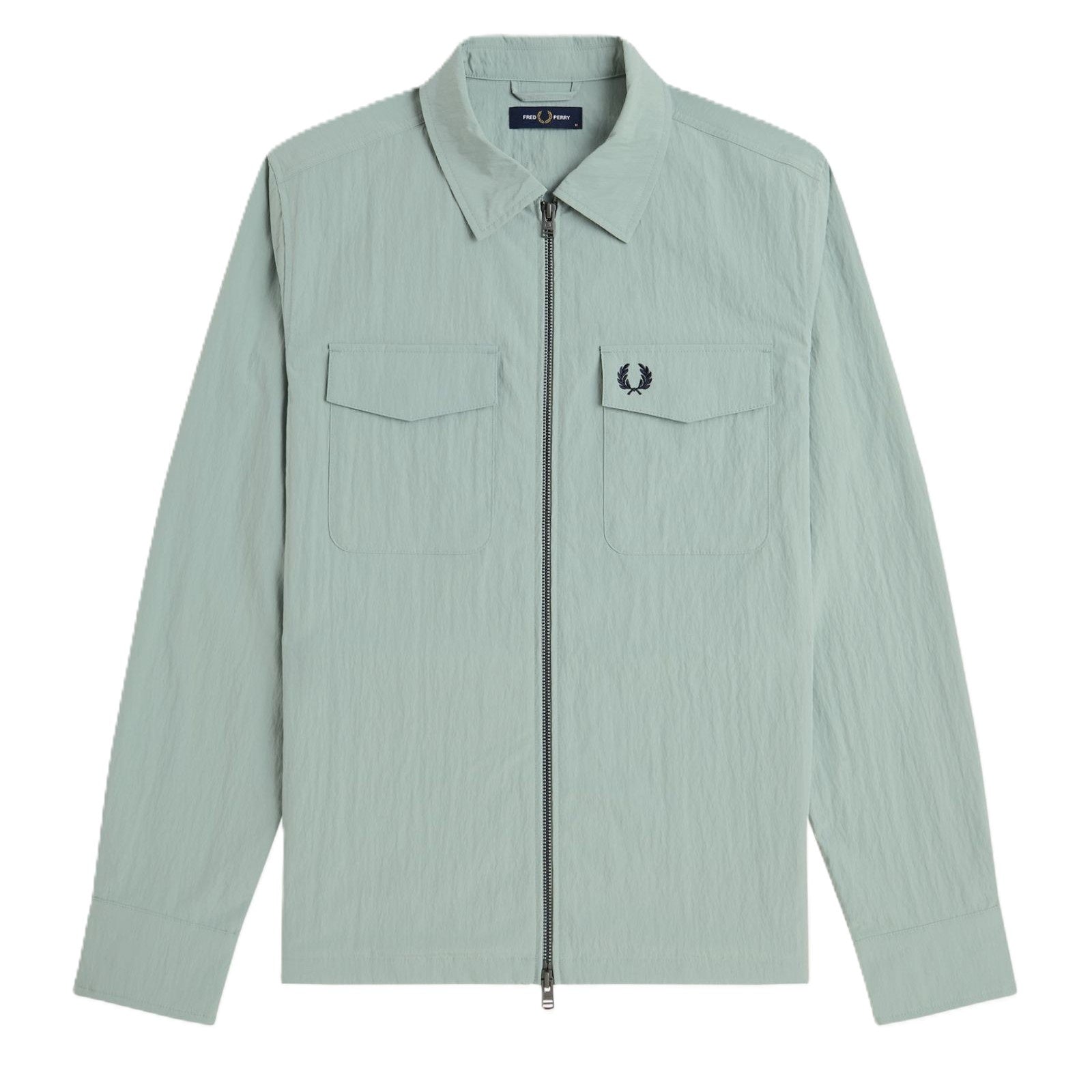 Fred Perry Zip Through Overshirt Bayleaf