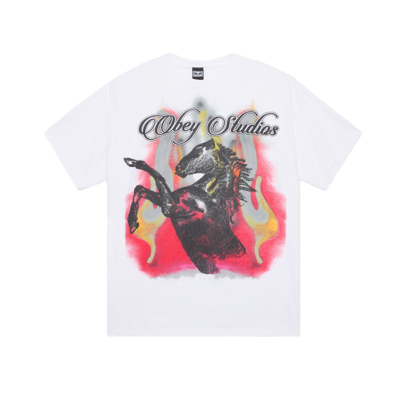 Obey Studios Horse Vintage T White