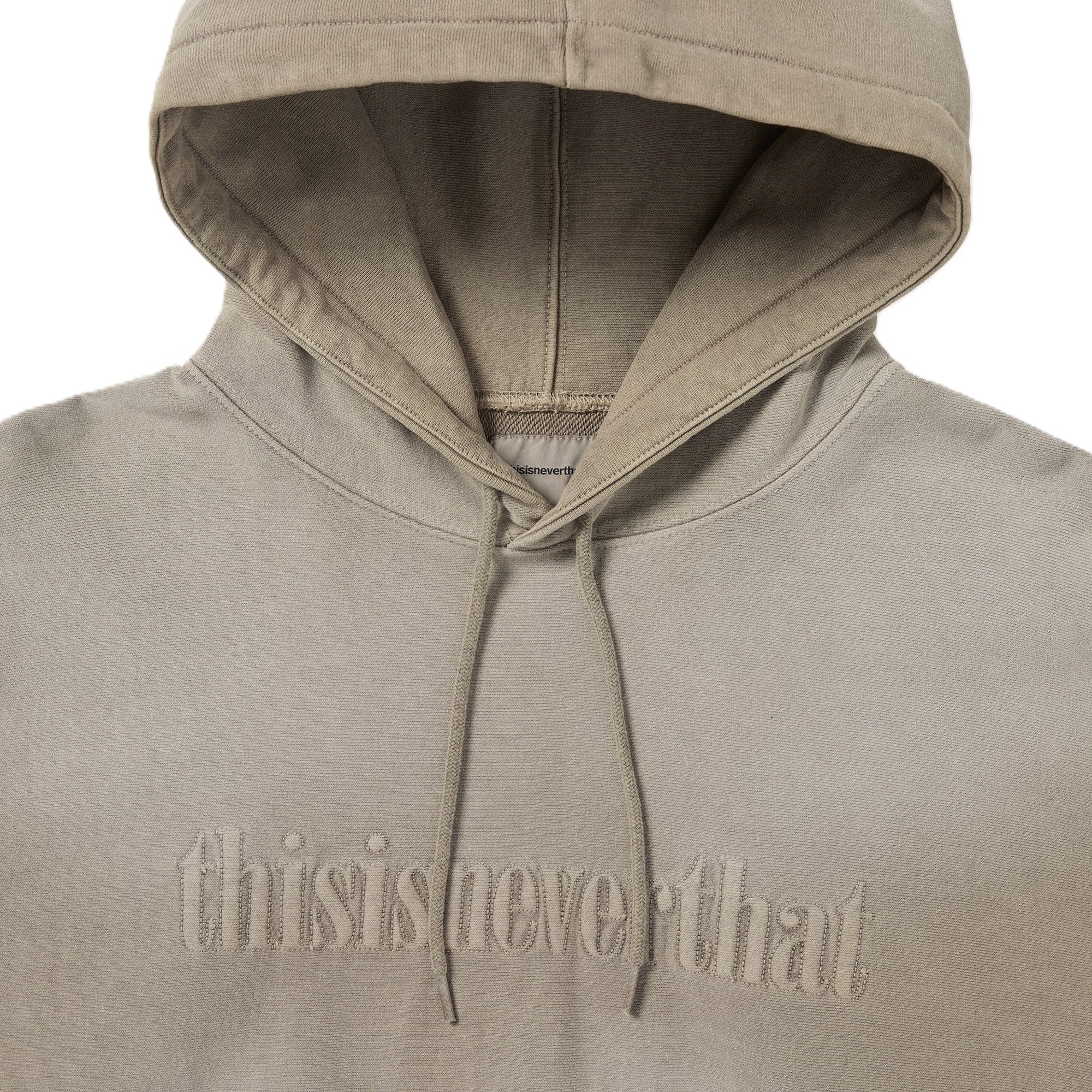 thisisneverthat Overdyed Embroidery Hoodie Desert Grey