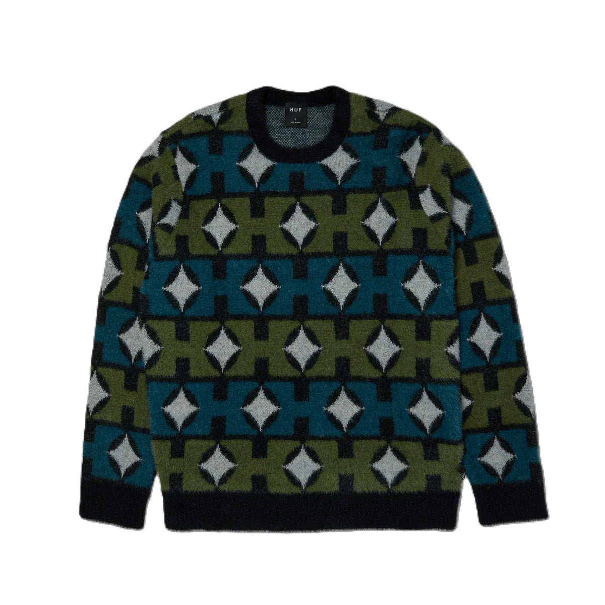 Huf Space Age Crewneck Sweater Pine