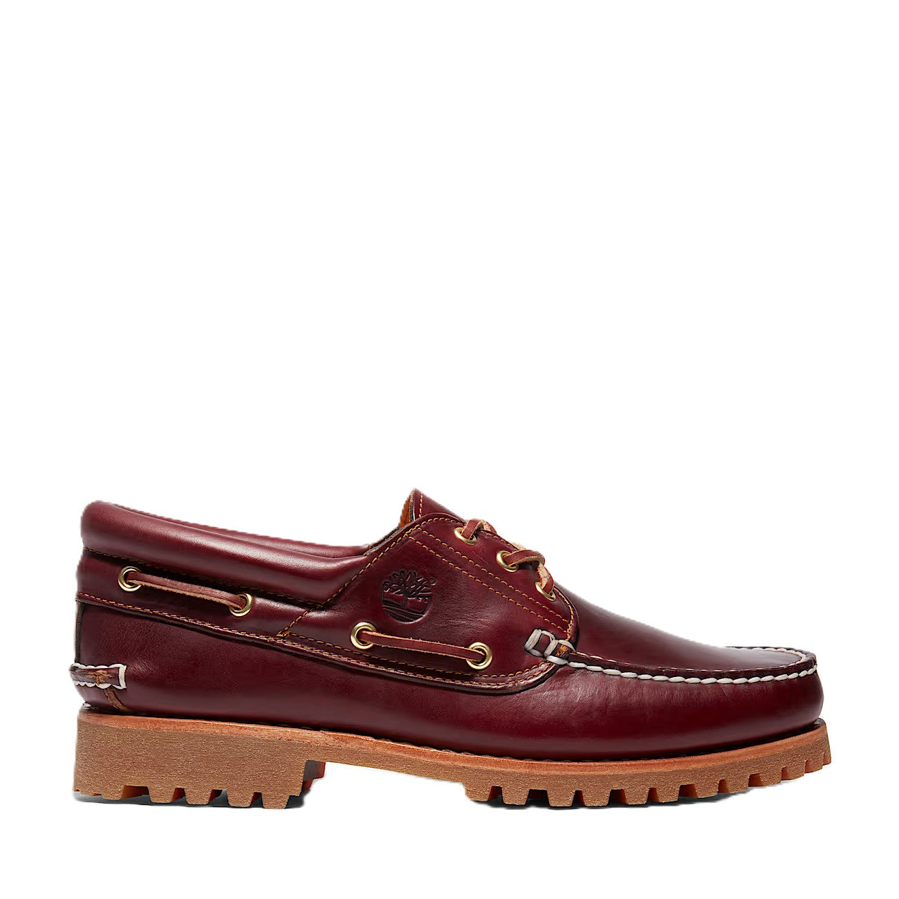 Timberland® Authentic 3-Eye Lug Handsewn Boat Shoe for Men in Burgundy