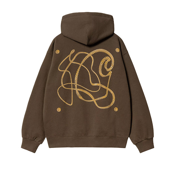 Carhartt WIP Hooded Charm Link Sweat Liberica Gold Stone Washed