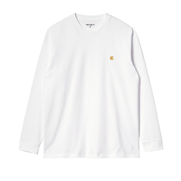 Carhartt WIP LS Chase T Shirt White Gold