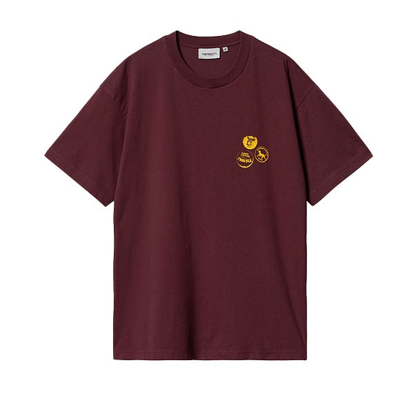 Carhartt WIP SS Pins T Shirt Malbec Orange
