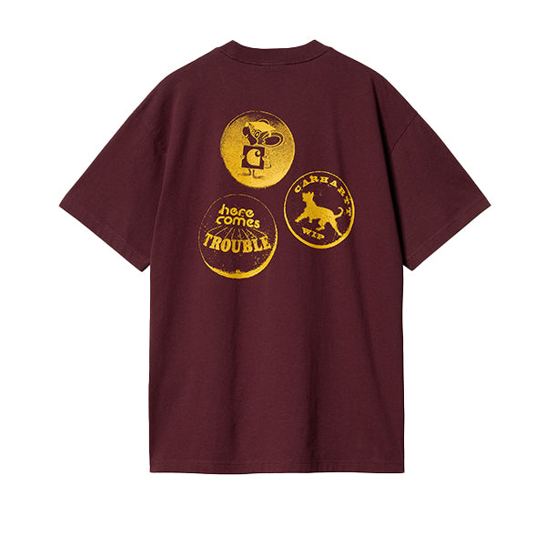 Carhartt WIP SS Pins T Shirt Malbec Orange