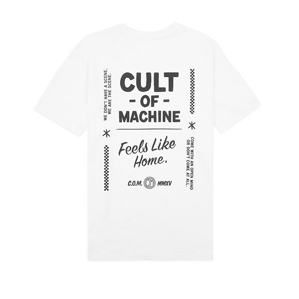 Caffeine and Machine Cult Of Machine Tee White Black
