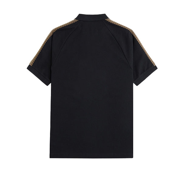 Fred Perry Honeycomb Taped Polo Shirt Black
