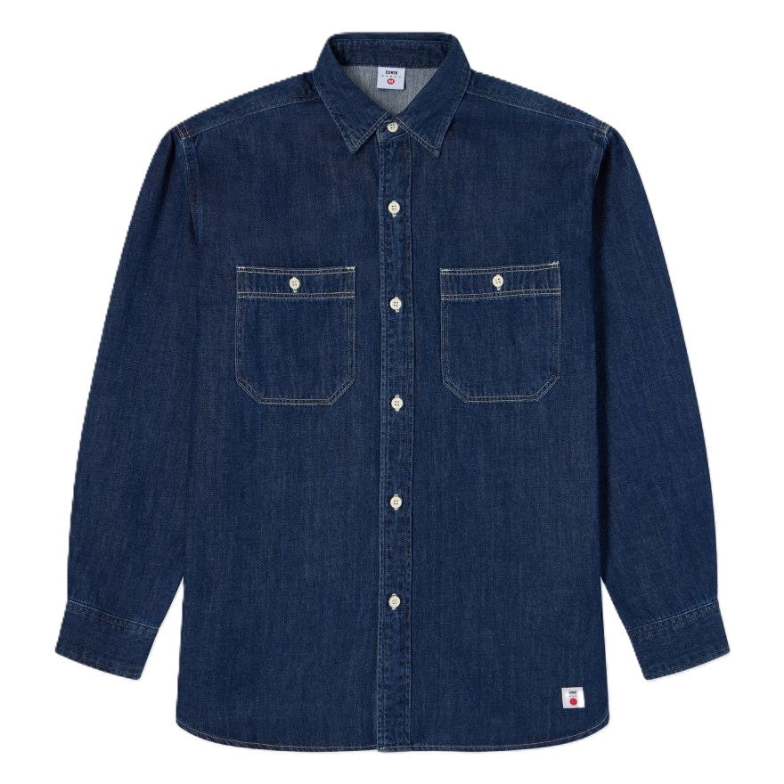 Edwin Work Shirt Blue Dark Used