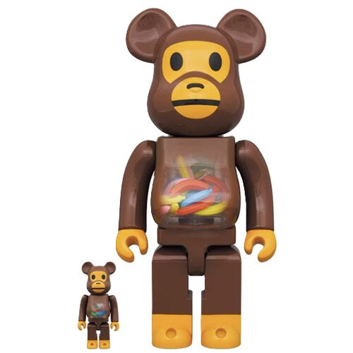 Medicom Toy 400% & 100% Bearbrick set - Baby Milo and Banana by BAPE