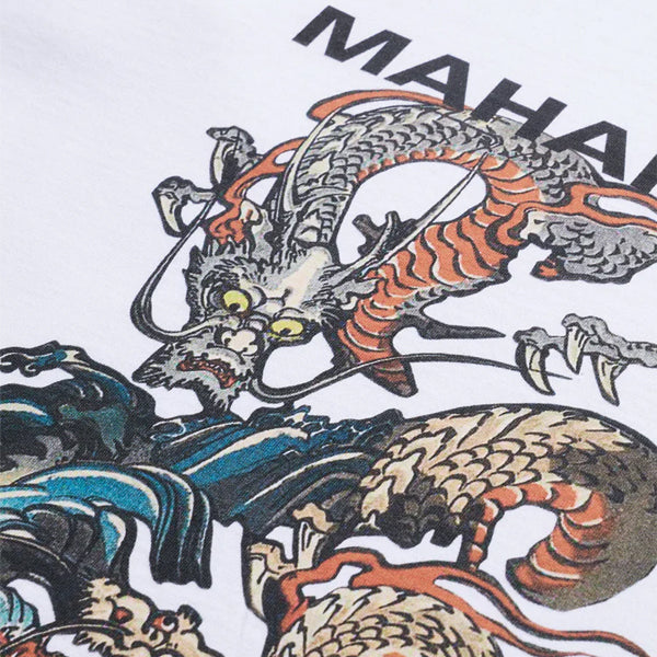 Maharishi Double Dragons Organic T shirt White