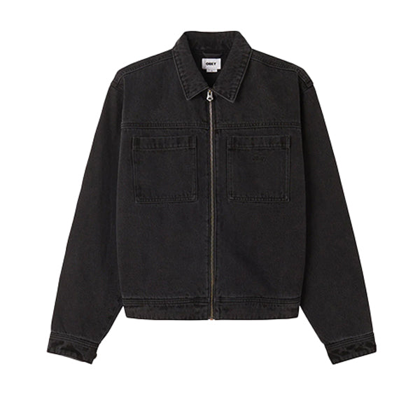 Obey Hardwork Zip Up Jacket Faded Black