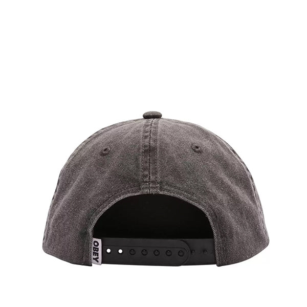 Obey Pigment Dyed Studio 6 Panel Snapback Black