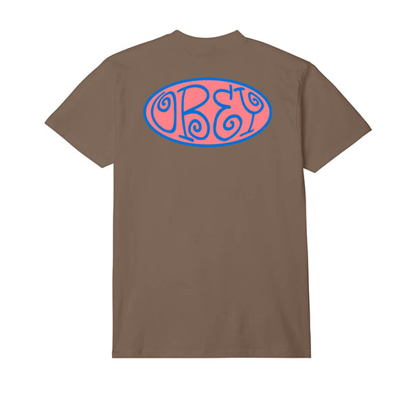 Obey Bean T Shirt Slit Brown