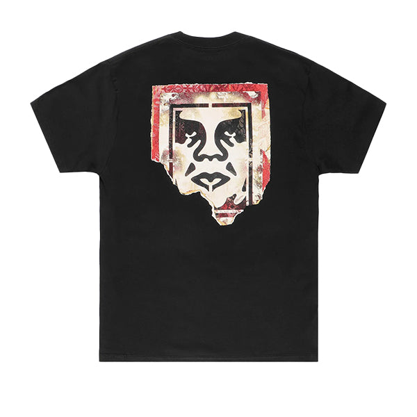 Obey Ripped Icon T Shirt Black