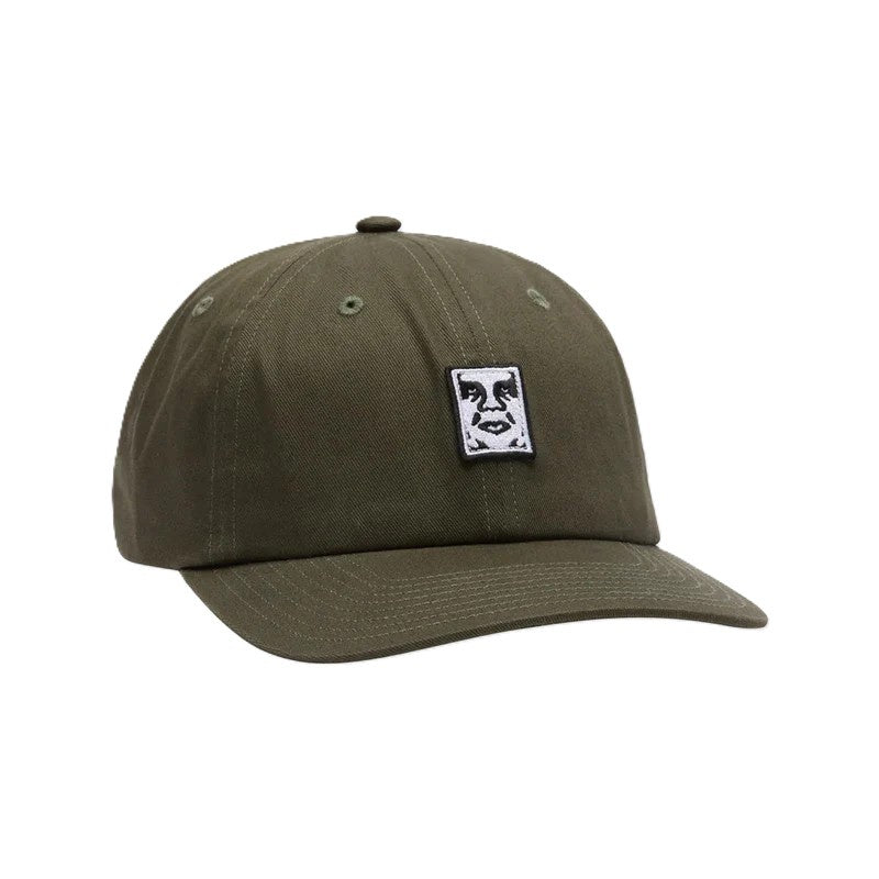 Obey Icon Patch 6 Panal Strapback Army