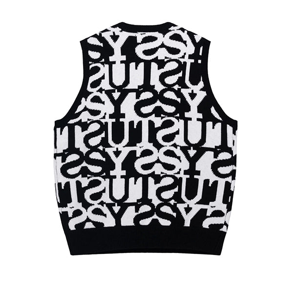 Stussy Stacked Sweater Vest Ivory